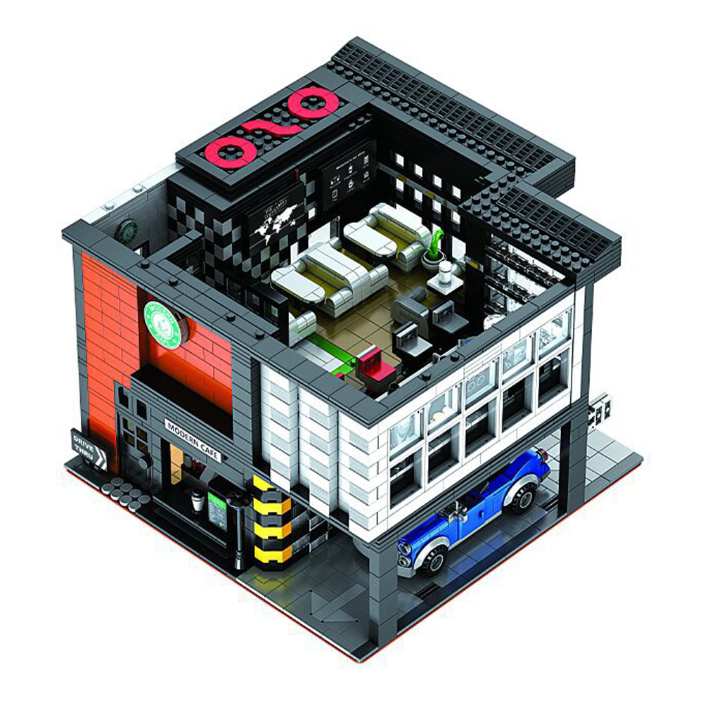 86005 Street View Architecture Series Starbucks Modern Cafe  Assembled Building Block Toy 45635