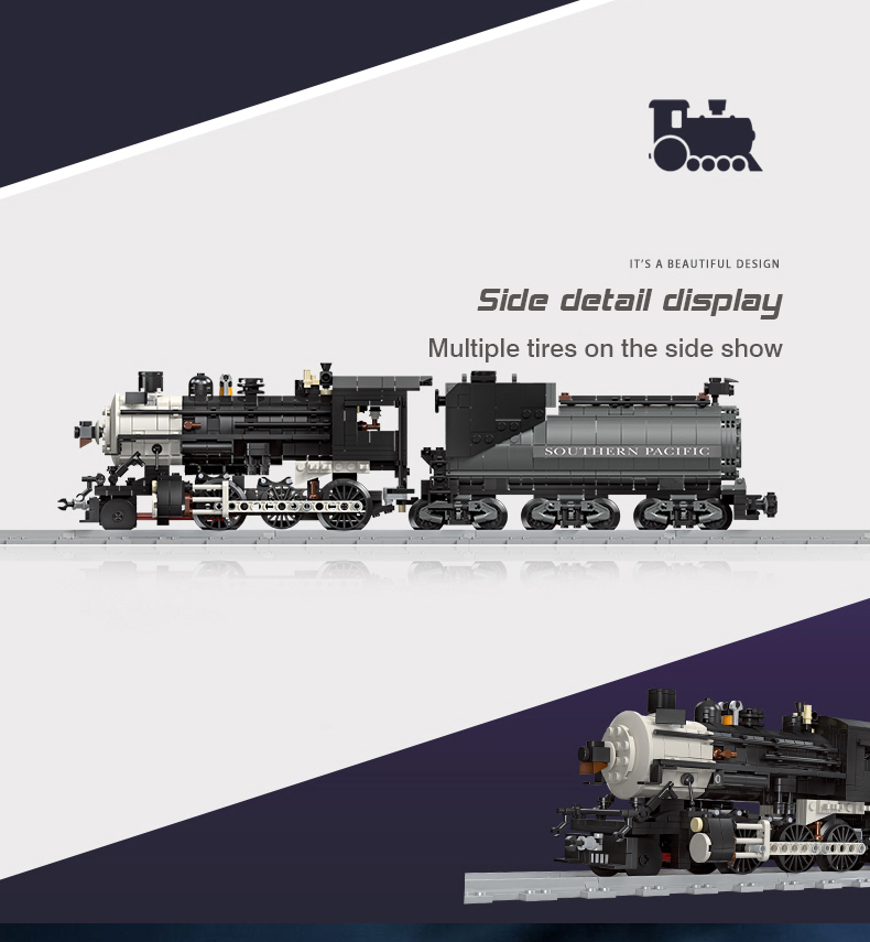 Classic Railway Steam locomotive Track Sets Building Block Expert Train Long-Distance Brick Counstrutor 59004