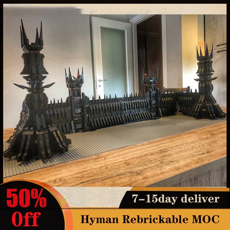 6339pcs Famous Film UCS The Black Gate of Mordor Large Model Building Blocks DIY Assembly Bricks Toys Ultimate Collector Series