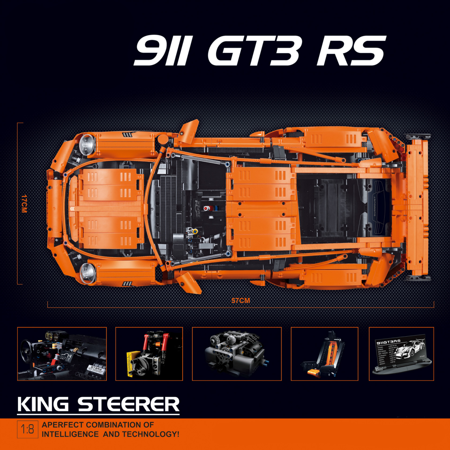 90089 2728Pcs High-tech Italian Super Race Car Model Building Block 42056 20001 3368B 3368C