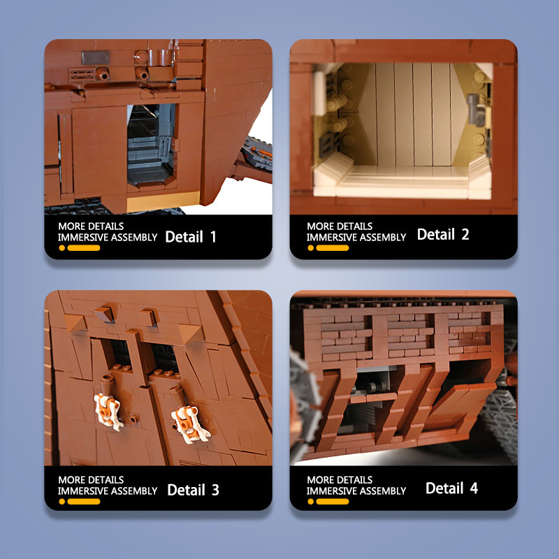 MOULD KING 21009 Star Plan Toys The MOC-13289 Motorized Cavegod UCS Sandcrawler Star Destroyer Model Building Blocks Kids Gifts