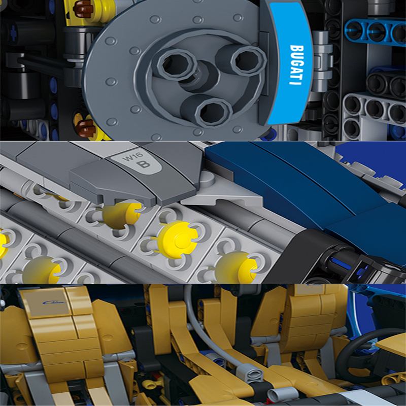 Technical Racing Car Bugattied Chiron 1:8 Model Static Building Blocks 90056 42083 20086