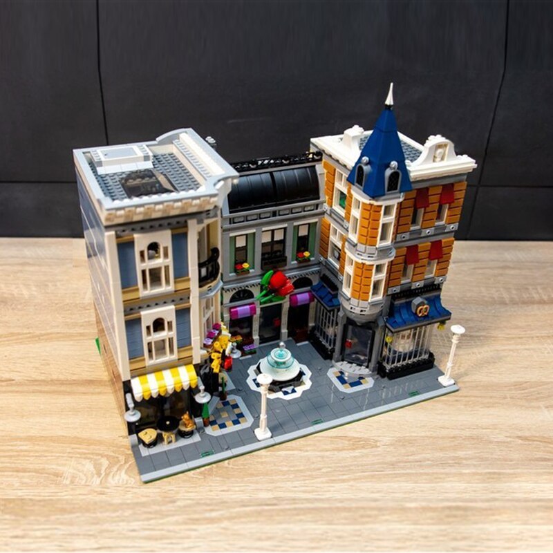 Street View 15019 Modular Buildings Assembly Square Model 10255 City House Blocks Brick Educational Toys Children Christmas Gift