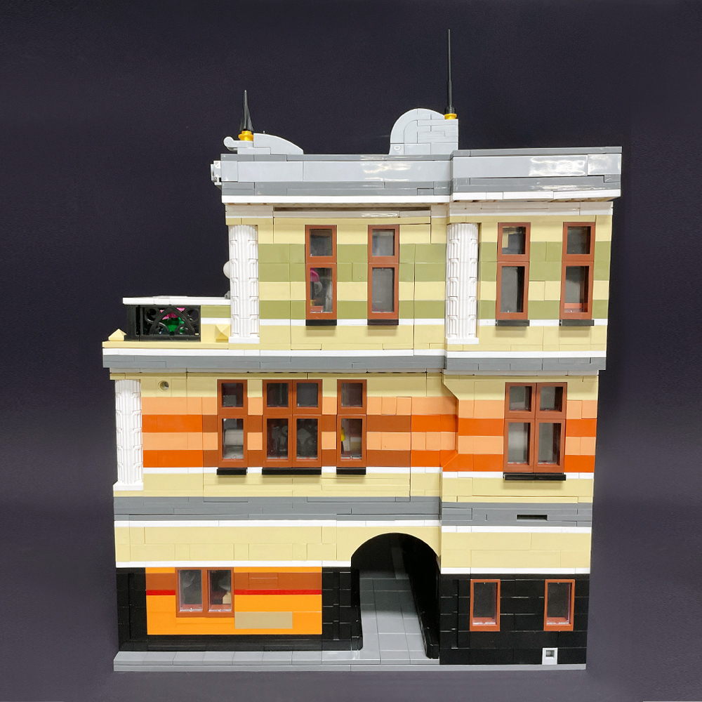 Creatoring Expert Street View The Fountain Square Moc Moduler House Building Blocks 89113 Corner Caffe