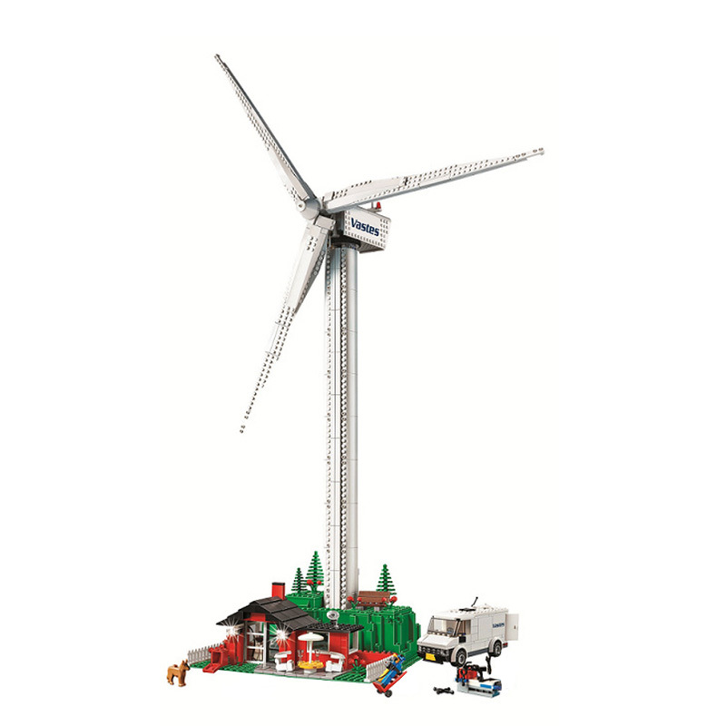 844pcs Expert Motorized Vestas Wind Turbine Tower Hill Green Energy 11