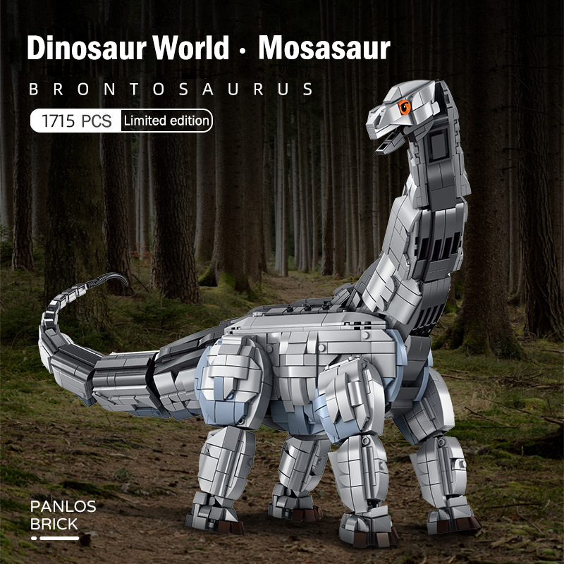Panlos MOC 611005 Dinosaur Mosasaurus Assembly Model Grey Despotic Dra