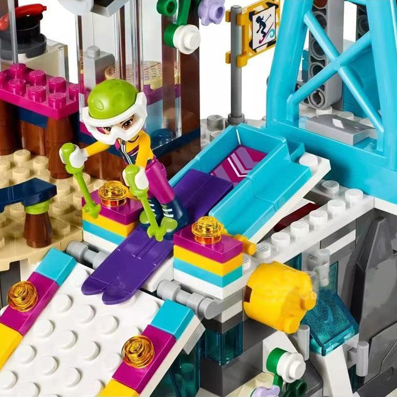 591Pcs Friends Snow Resort Ski Lift Trail Map Stand Model Building Blocks 41324 10732