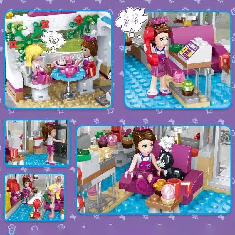 Double Elephant 3021 Assembled Children GIRL'S Series Heartlake Cake Coffee Shop 41119 01031