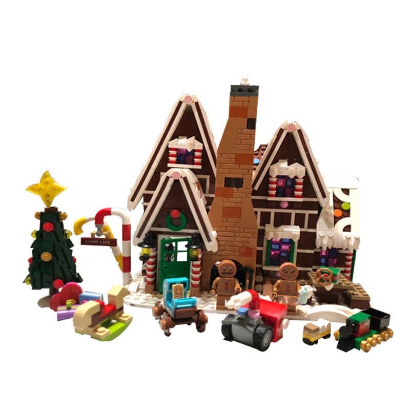 In Stock Compatible With Girl Friends Gingerbreaded House Bricks Set With Figure&amp; Building Blocks Toys For Kids Christmas Gift