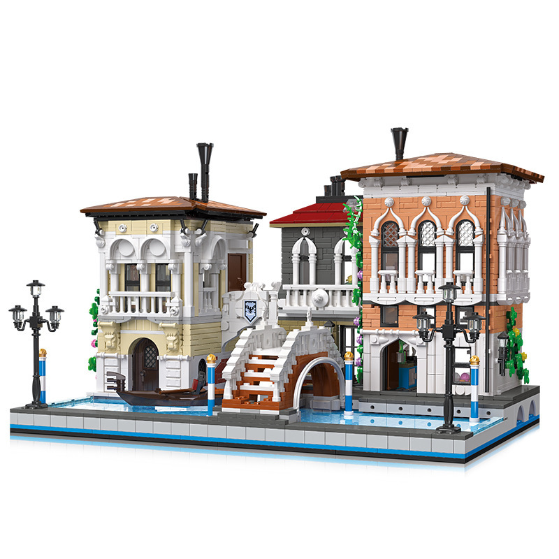 The Little Venice City Street View Architecture House Model Modular Building Blocks MOC Garden Center 89122