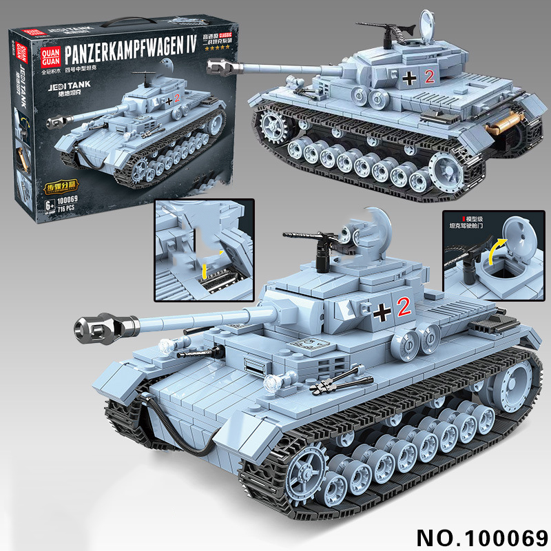 Germany Ww2 Tiger Tank Sets World War 1 2 Model Building Blocks Engine Military Abram Vehicle Kits Army Soldier 100061