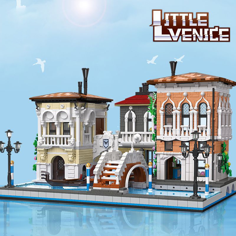 The Little Venice City Street View Architecture House Model Modular Building Blocks MOC Garden Center 89122