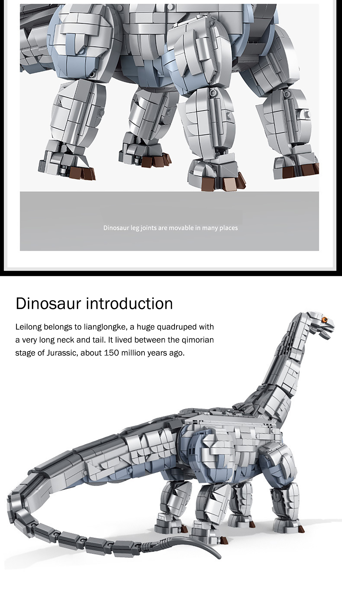 Panlos MOC 611005 Dinosaur Mosasaurus Assembly Model Grey Despotic Dragon 1859pcs Building Blocks