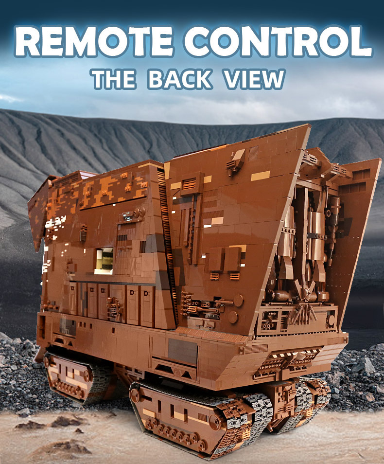 MOULD KING 21009 Star Plan Toys The MOC-13289 Motorized Cavegod UCS Sandcrawler Star Destroyer Model Building Blocks Kids Gifts