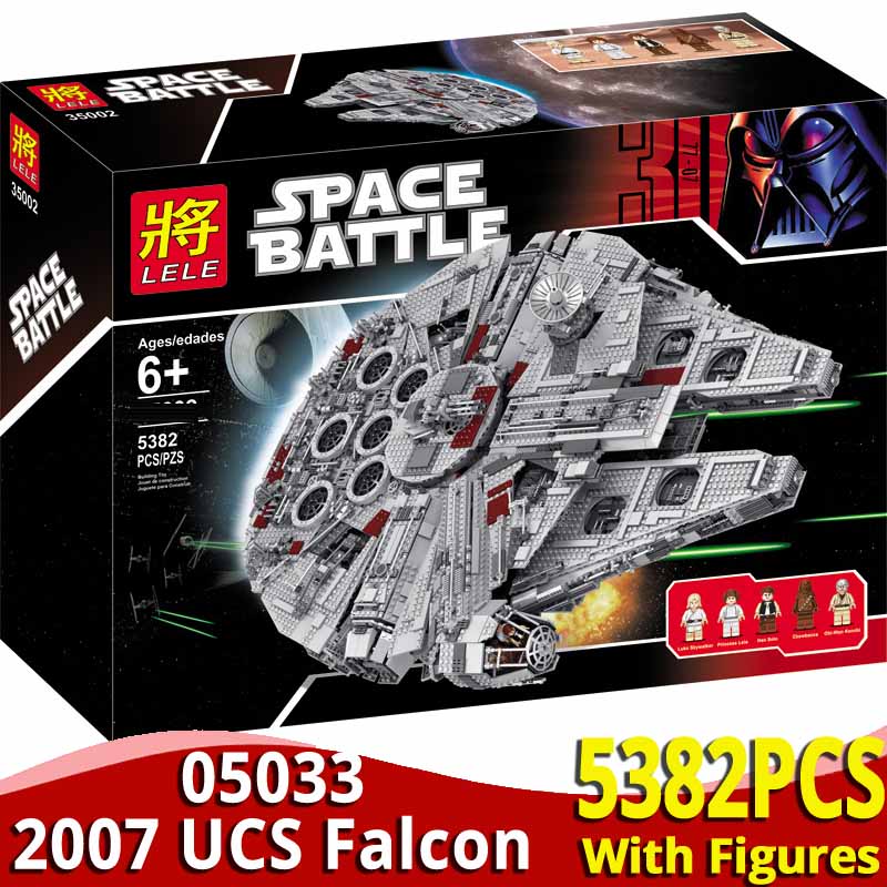 05033 Building Blocks Sets Large UCS Star Model Falcon Toys Kids Wars 5382PCS Christmas Birthday Gift Toy for Children