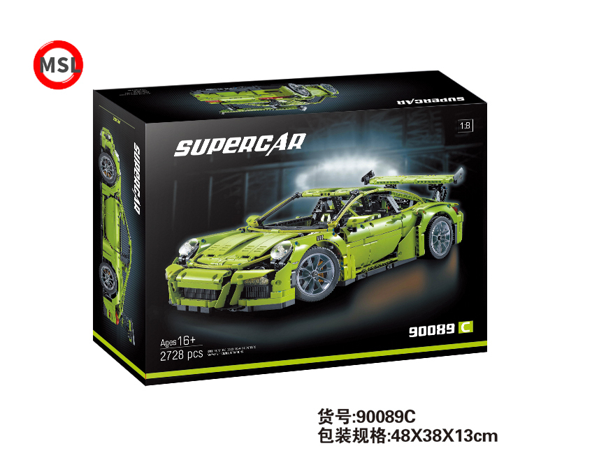 90089 2728Pcs High-tech Italian Super Race Car Model Building Block 42056 20001 3368B 3368C