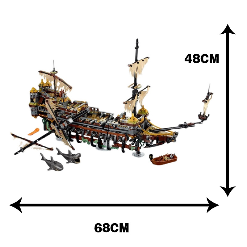 Silent Mary Ship Movie Boat Building Blocks Bricks 16042 Model Pirates Vessels Caribbean  71042
