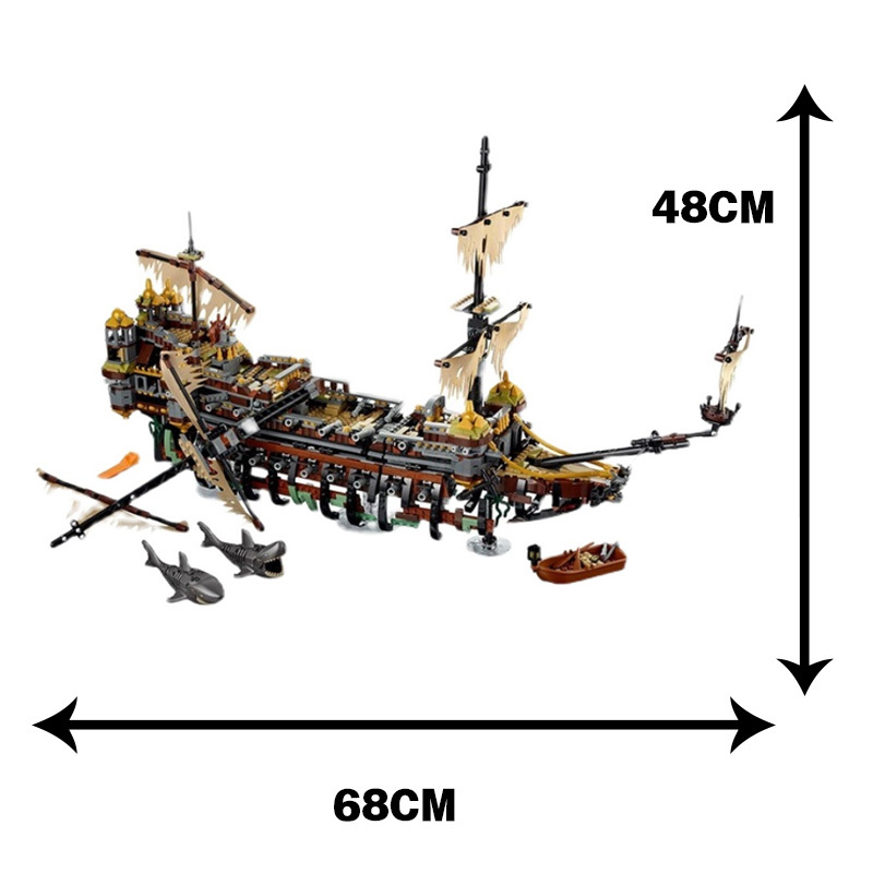 Silent Mary Ship Movie Boat Building Blocks Bricks 16042 Model Pirates Vessels Caribbean  71042