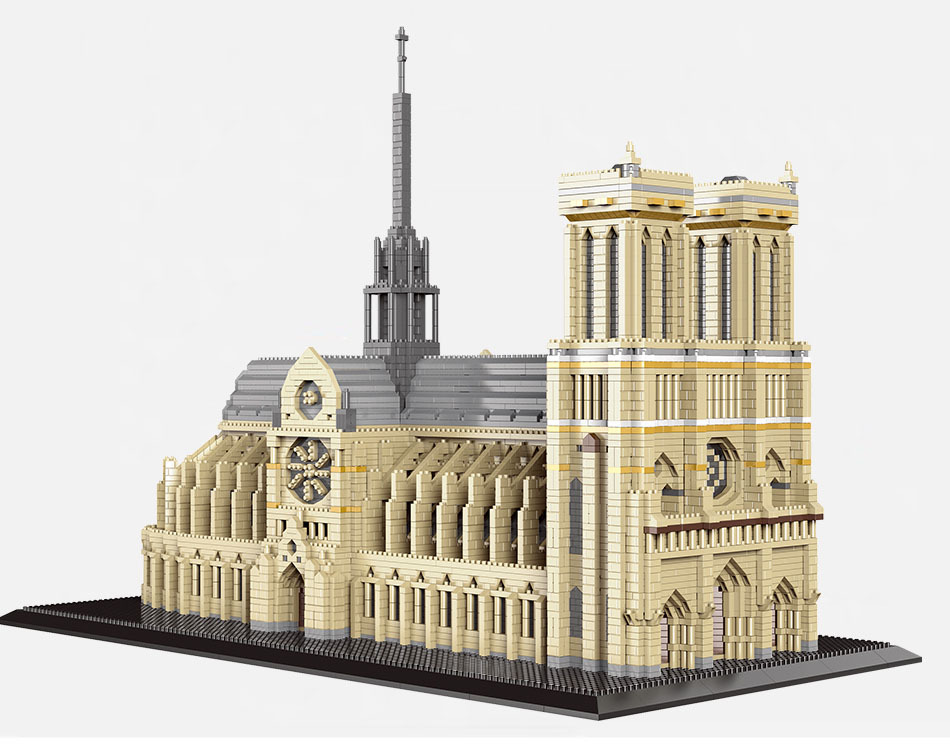 7380pcs+World Architecture Mini Building Blocks Notre-Dame DE Paris Model Church City bricks Toys For Children Gifts