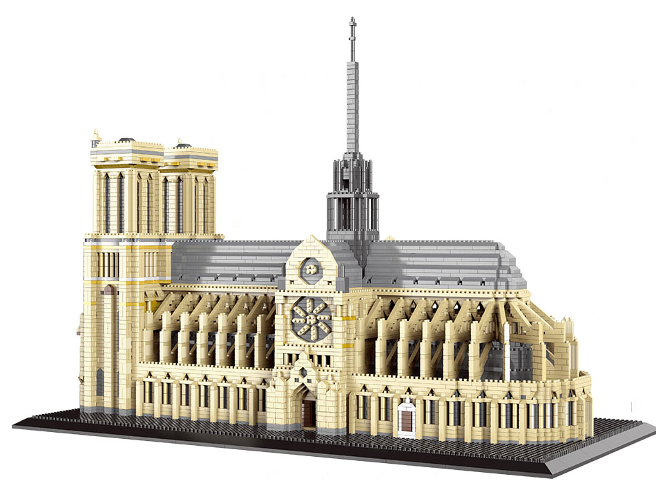 7380pcs+World Architecture Mini Building Blocks Notre-Dame DE Paris Model Church City bricks Toys For Children Gifts