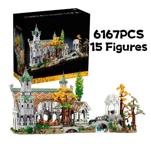 Creative Expert Icons Movie Lorded of Rings Rivendell Castle Model Building Blocks Brick 10316 Street View Toys 6167Pcs