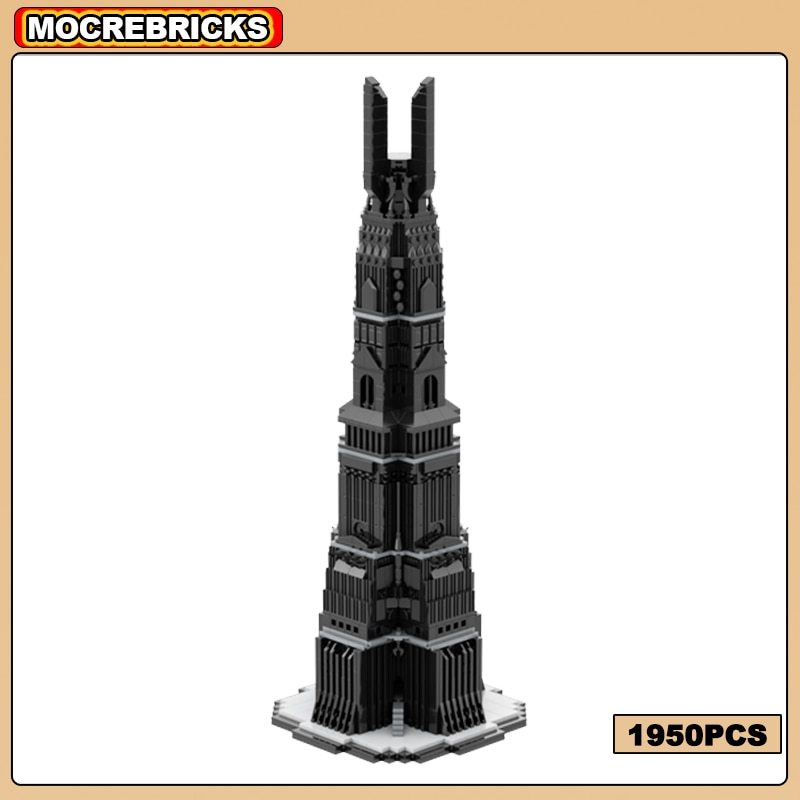 Sci Fi Movie Magic ring Architecture Barad-dûr Orthanc MOC Building Blocks Assembly Model DIY Collection Technology Bricks Toys