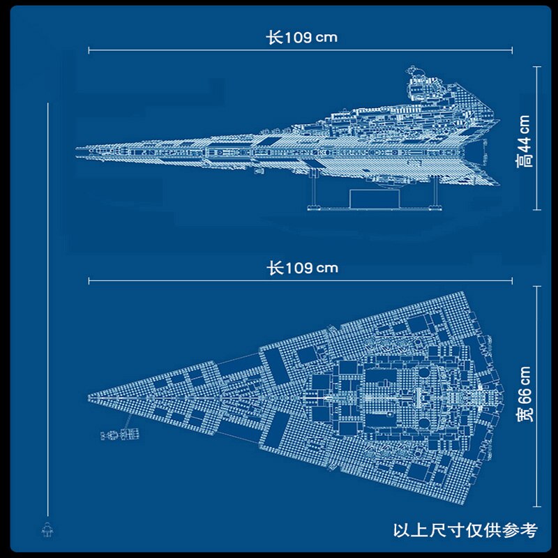 UCS Imperial Star Destroyer Compatible 75252 Building Blocks Bricks Toy Super Great Ultimate Weapon Spacecraft Christmas Gift