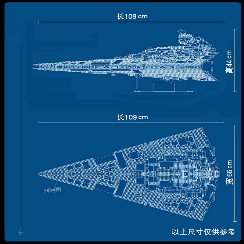 UCS Imperial Star Destroyer Compatible 75252 Building Blocks Bricks Toy Super Great Ultimate Weapon Spacecraft Christmas Gift