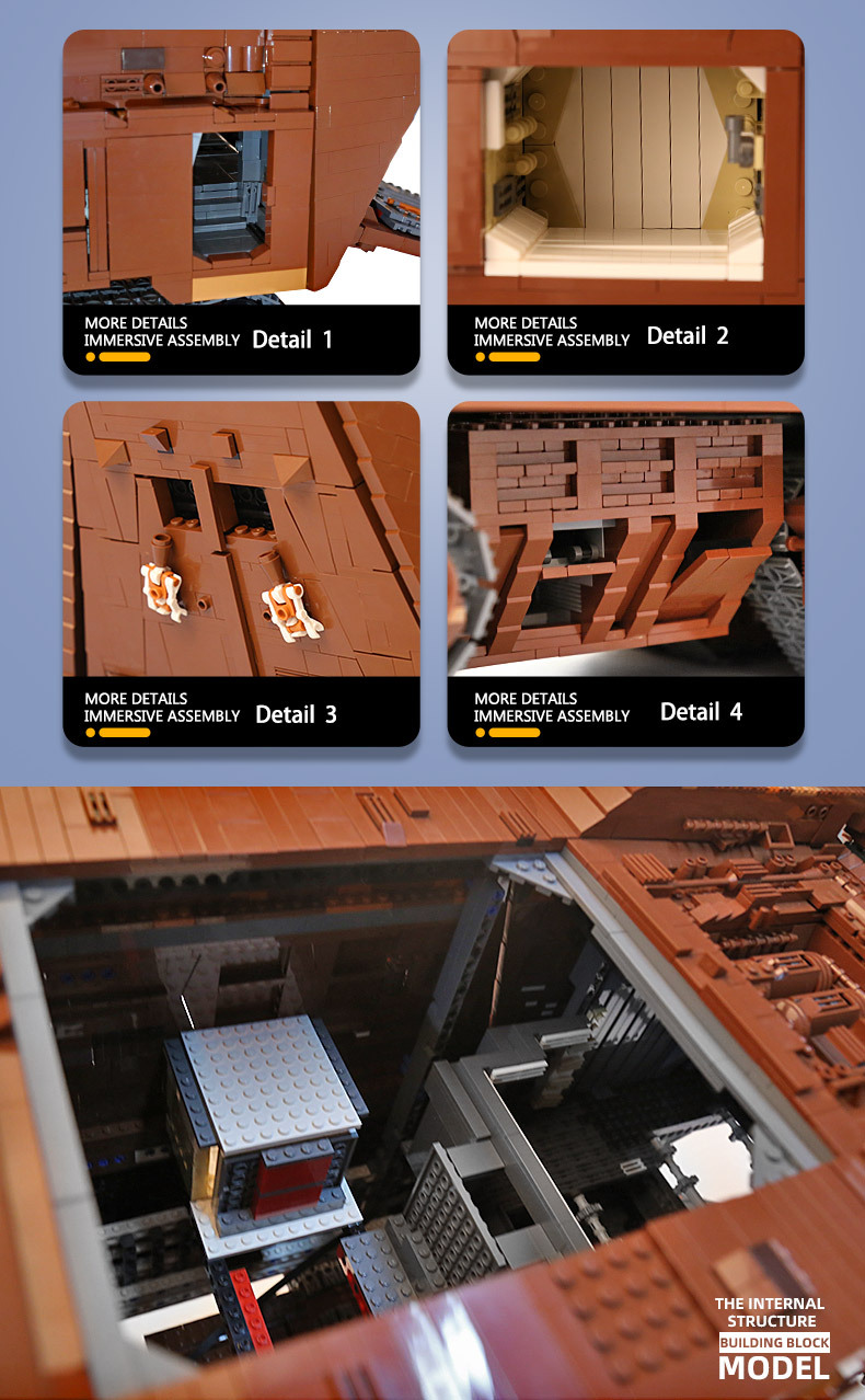 MOULD KING 21009 Star Plan Toys The MOC-13289 Motorized Cavegod UCS Sandcrawler Star Destroyer Model Building Blocks Kids Gifts