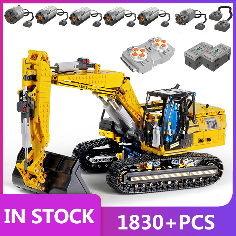 MOULD KING 13112 Motorized High-Tech Excavator truck 250X3-PF Truck Remote Building Blocks