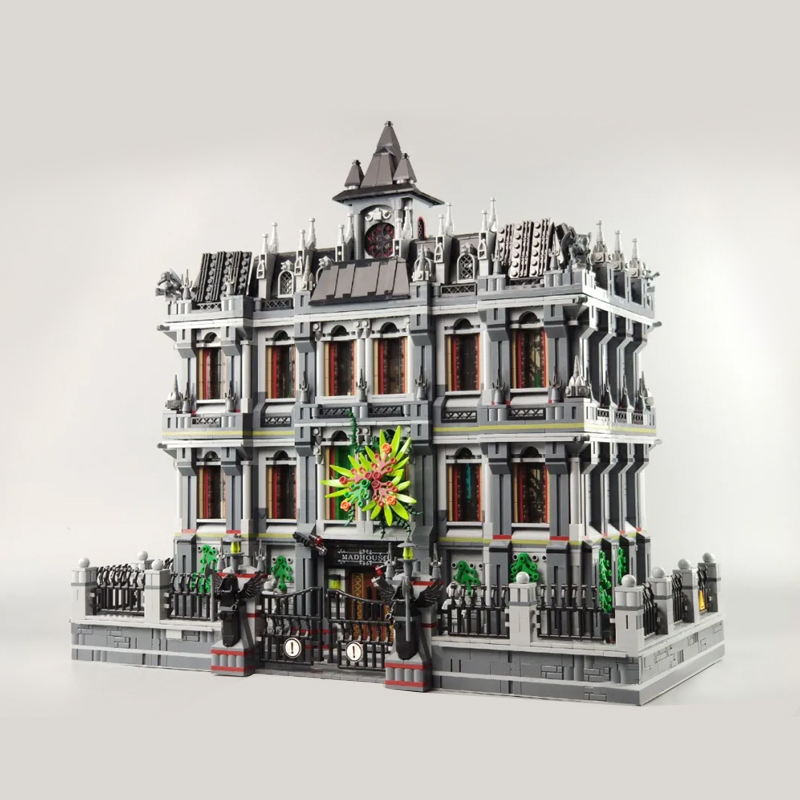 PANLOS 613002 Movie City Street View Expert MOC Lunatic Hospital Advanced Model Building Blocks