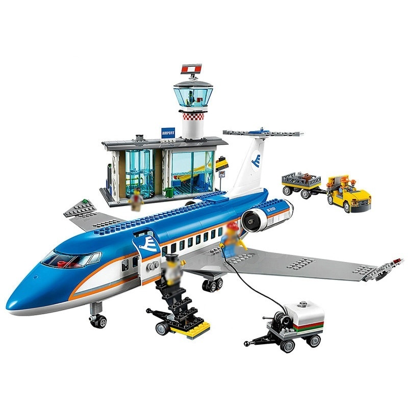 2019 lp 02043 718pcs City Series Airplane Airport Terminal Station Set Building Blocks 60104