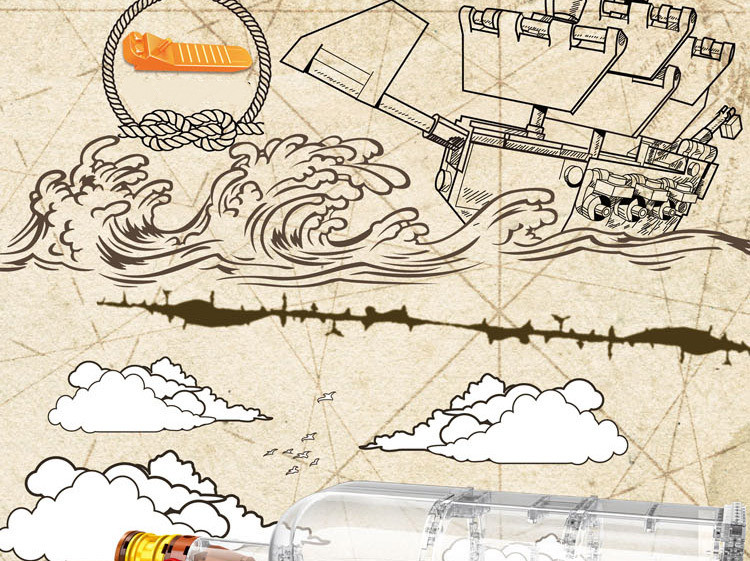 960pcs classic boat in a Bottle Building Blocks 21313