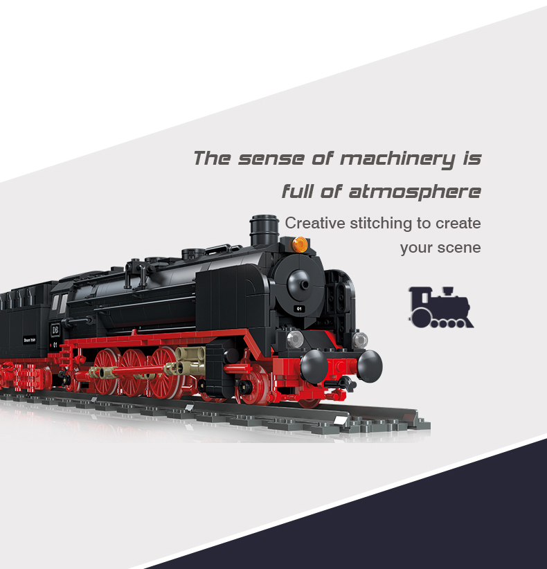 Classic Railway Steam locomotive Track Sets Building Block Expert Train Long-Distance Brick Counstrutor 59004