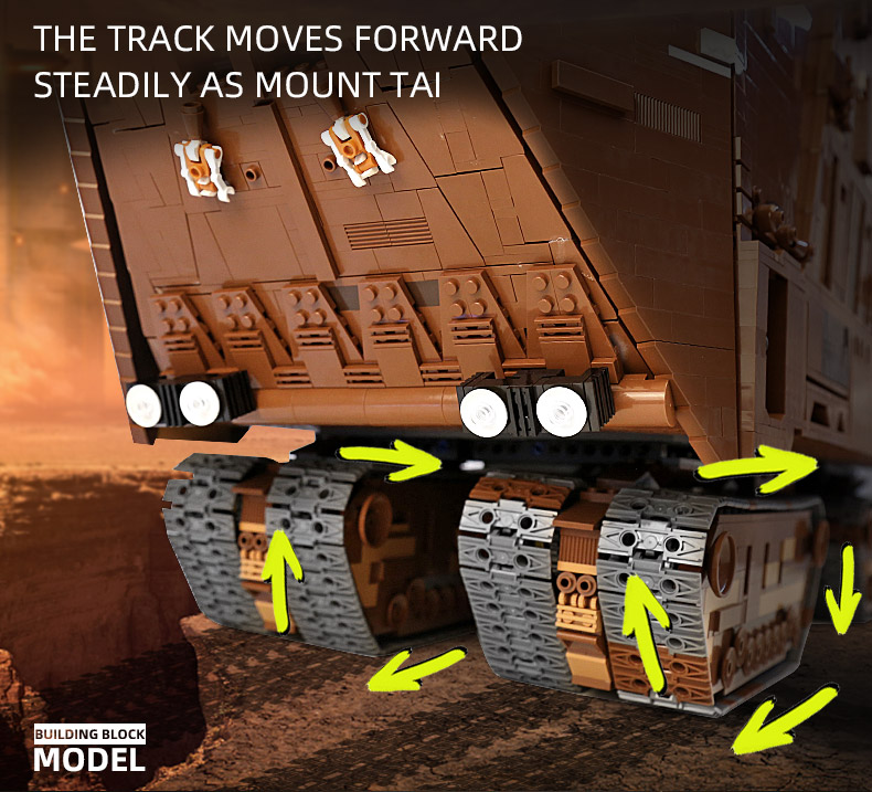 MOULD KING 21009 Star Plan Toys The MOC-13289 Motorized Cavegod UCS Sandcrawler Star Destroyer Model Building Blocks Kids Gifts