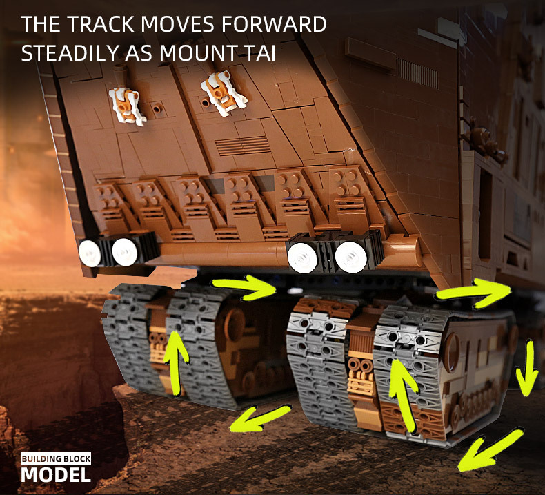 MOULD KING 21009 Star Plan Toys The MOC-13289 Motorized Cavegod UCS Sandcrawler Star Destroyer Model Building Blocks Kids Gifts