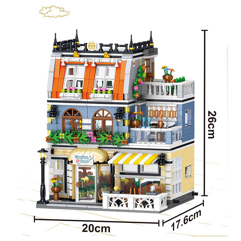 QL0940 The MOC Garden Hotel Model Building Blocks Assembly