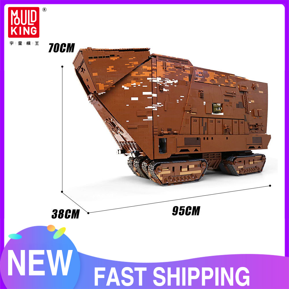 MOULD KING 21009 Star Plan Toys The MOC-13289 Motorized Cavegod UCS Sandcrawler Star Destroyer Model Building Blocks Kids Gifts