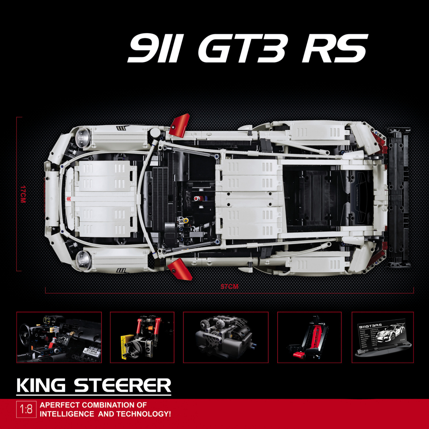 90089 2728Pcs High-tech Italian Super Race Car Model Building Block 42056 20001 3368B 3368C