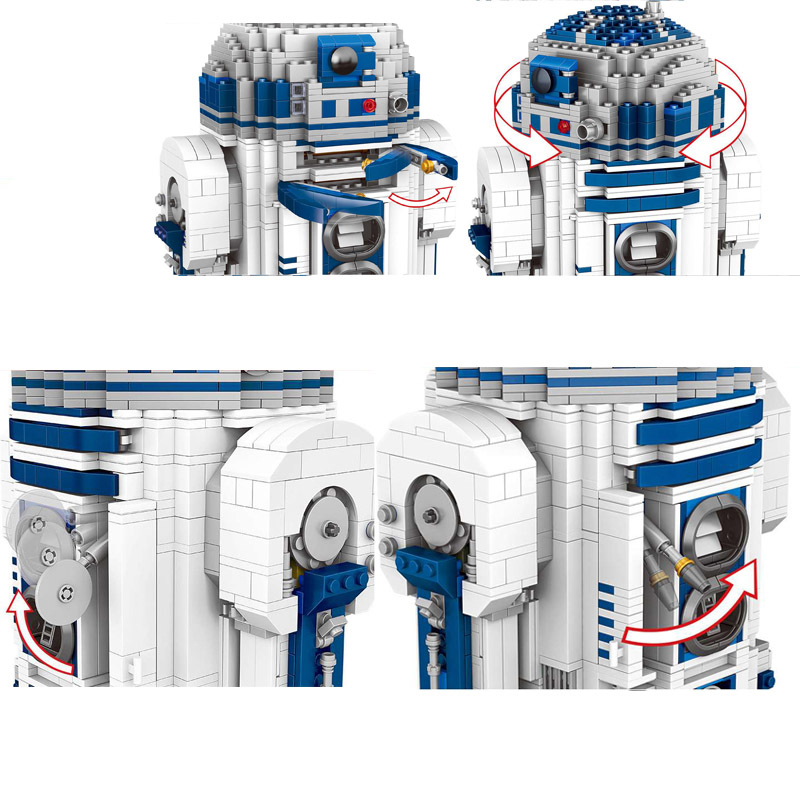 2137pcsStar Series Wars 10225 The R2 Robot Set D2 Out of Print  LepiningBuilding Blocks Toyswars Birthday Christmas Gifts