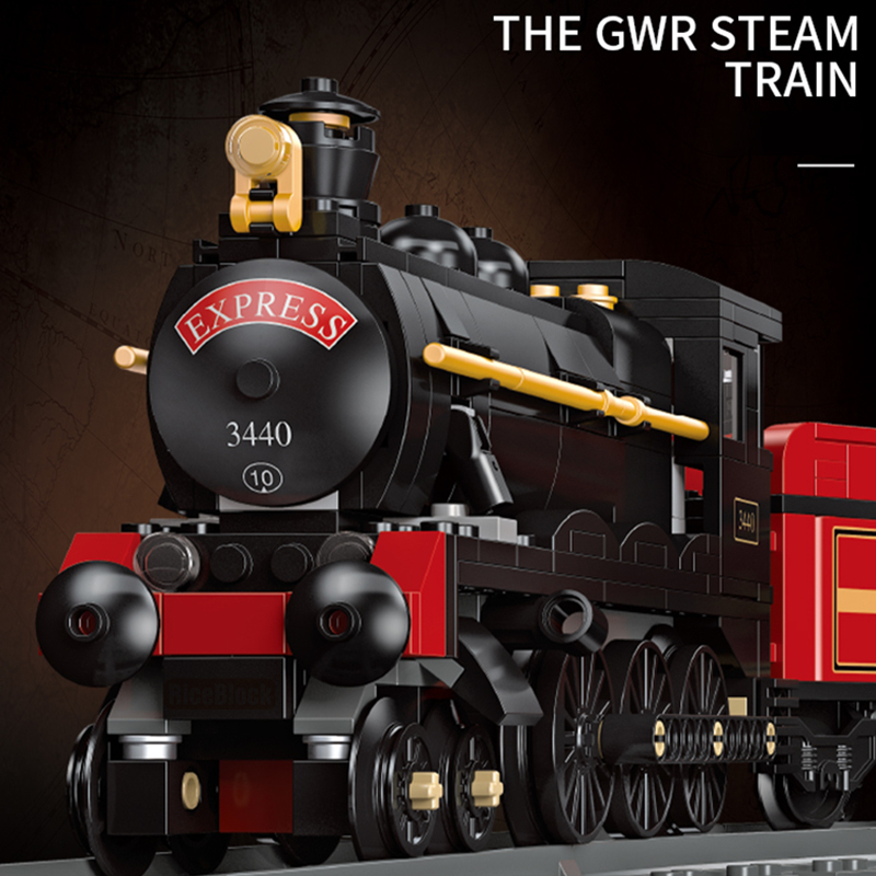 Classic Railway Steam locomotive Track Sets Building Block Expert Train Long-Distance Brick Counstrutor 59004