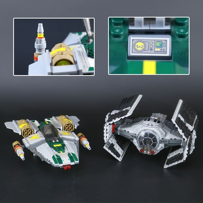 05030 Space Star Model Wars Vader Tie Advanced VS A-wing Starfighter Building Blocks 7515