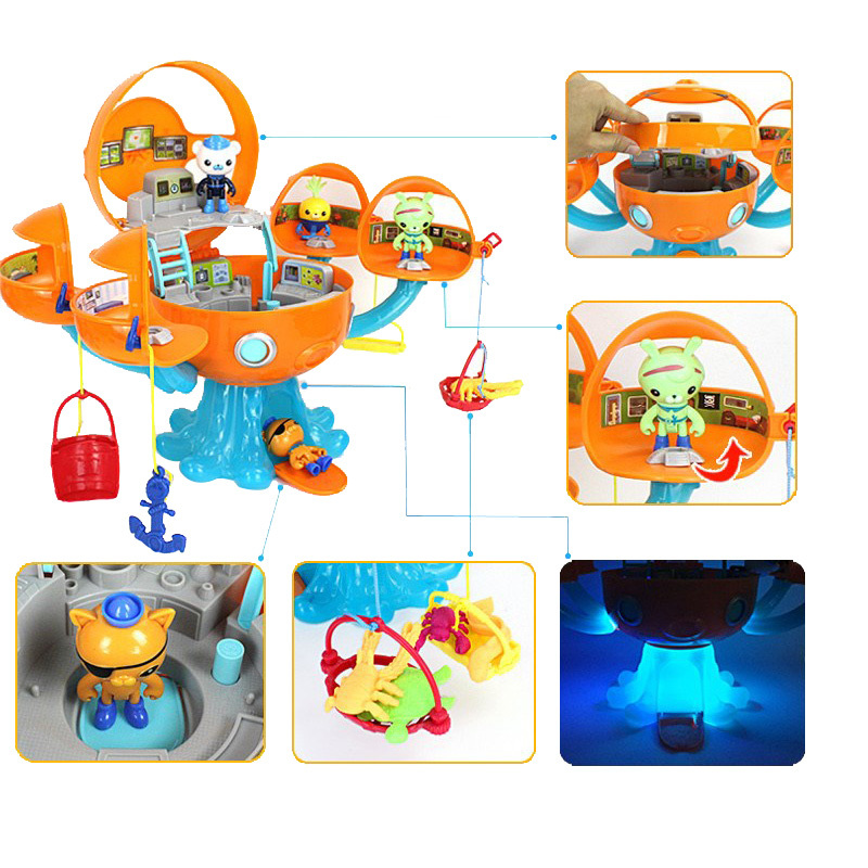 Octonauts Sound And Light Octopod Castle Adventure Plsyset Barnacles Peso Kwazii Dashi Tweak Action Figure Toys Doll Kids Gift