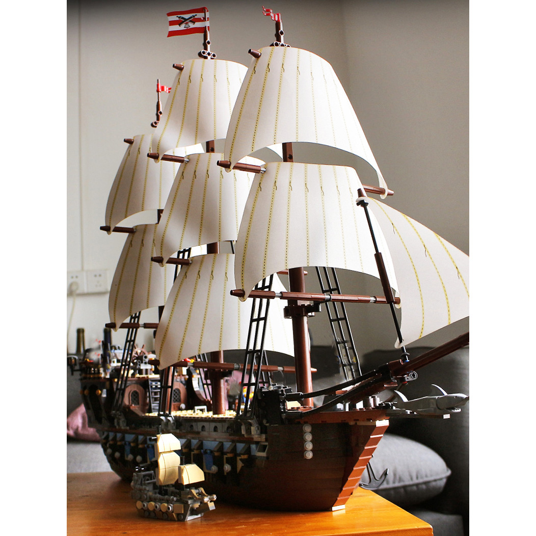 Compatible 10210 22001 Pirates Imperial Caribbean Building Blocks Set Flagship Model Ship Bricks Gifts For Kids Toys IN STOCK