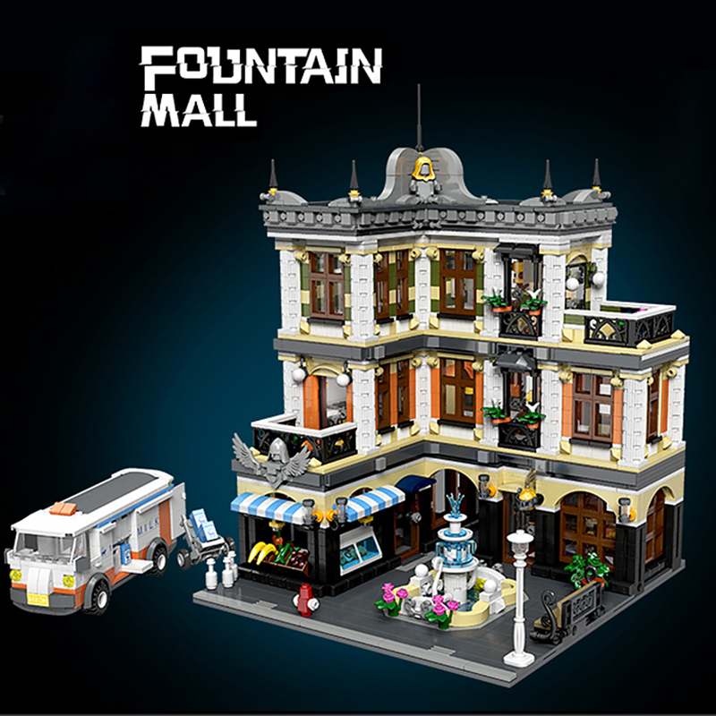 89113 Expert City Street View MOC Fountain Shopping Center 3420Pcs Building Block