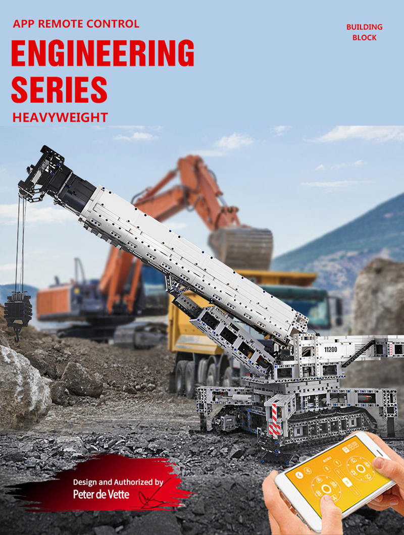 Mould King 17002 APP Remote Controll LIEBHERRS LTM 11200 Excavator Crane Truck MOC-20920 Building Blocks Kids Birthday Toy Gifts