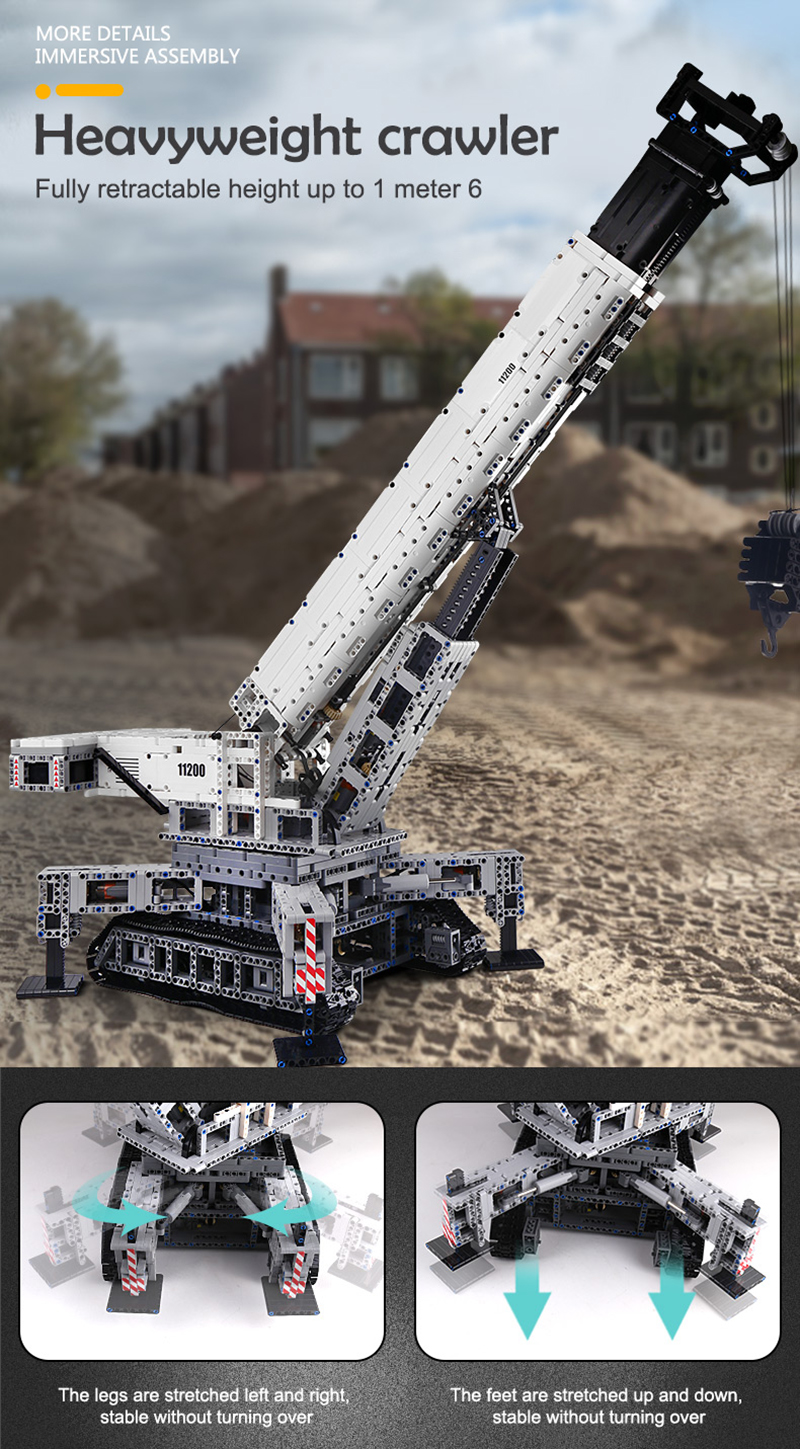 Mould King 17002 APP Remote Controll LIEBHERRS LTM 11200 Excavator Crane Truck MOC-20920 Building Blocks Kids Birthday Toy Gifts