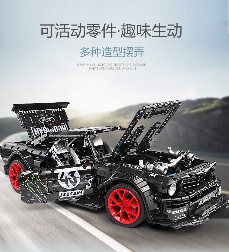 3209Pcs 1965 Ford Mustang Hoonicorn Racing Car Building Block Bricks 90068 20102