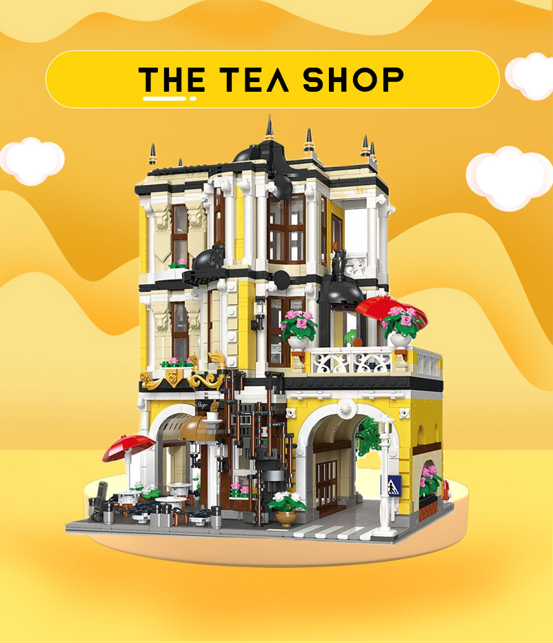 Ideas Creative Expert City Street View The Tea Shop 2985Pcs Moc Modular Brick Building Garden Center 89124