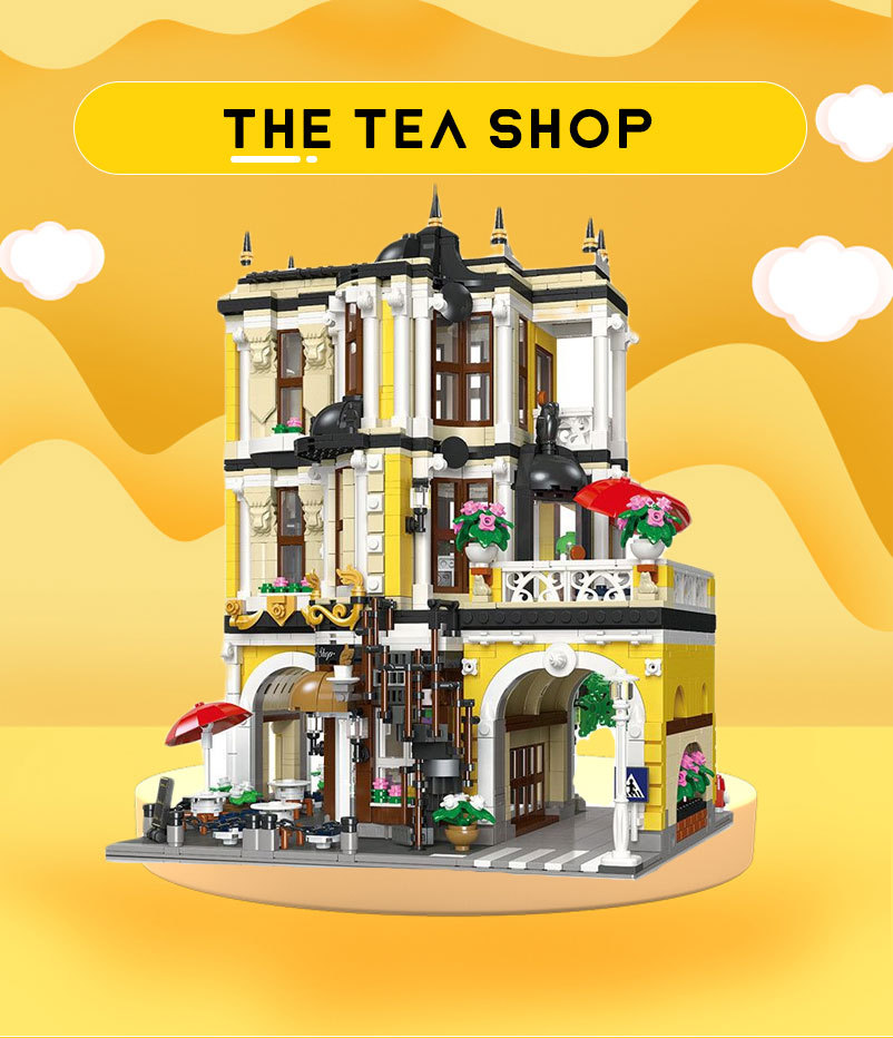 Ideas Creative Expert City Street View The Tea Shop 2985Pcs Moc Modular Brick Building Garden Center 89124